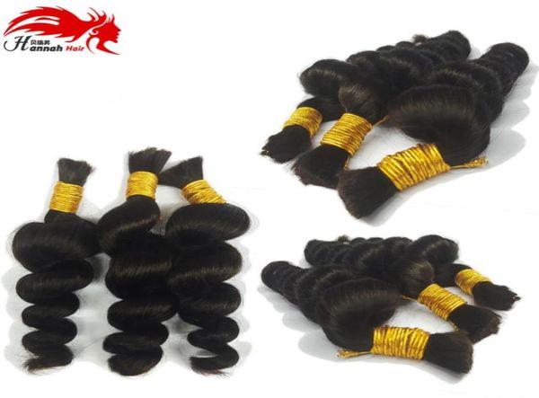 Mikro Örgüler İçin İnsan Saçları Brezilya Saç Dökme İnsan Örgü Saç Toplu Gevşek Dalga Atkı Yok Bağlanma Yok Micro Braiding6823265