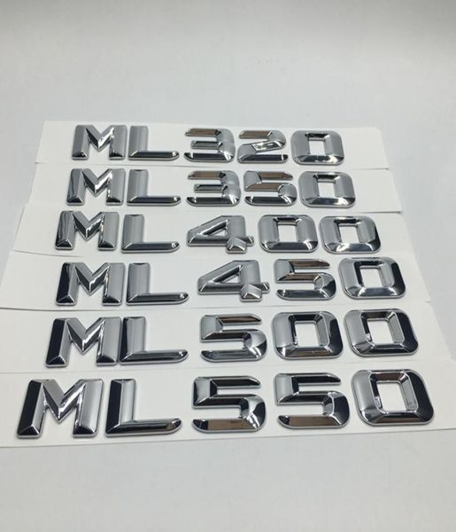 Auto Aufkleber Chrom ML320 ML350 ML400 ML450 ML500 ML550 Hinten Stamm Emblem Abzeichen Buchstaben Für Mercedes ML Klasse 7718605