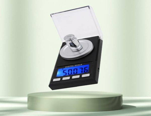 50 g x 0001 g Mini-Präzisions-Digitalwaage für Gold-Sterling-Silber-Schmuck 0001 Ausgleichsgewicht Elektronische Waage 40Off5703949