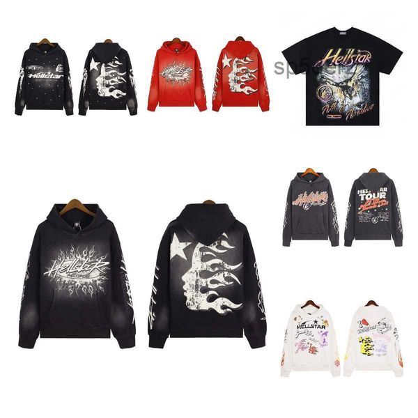 Lüks Moda Hellstar Hoodies Erkekler Pullover Yüksek Kaliteli Tişört Tasarımcı Erkek Hoodie Baskı Uzun Kollu Sokak Hip-Hop Giyim Doğru Versiyon JY0B 77YF