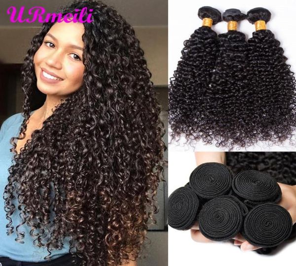 Bundle di capelli vergini ricci mongoli remy estensioni dei capelli umani naturale acquista 34 bundle spesse bundle ricci