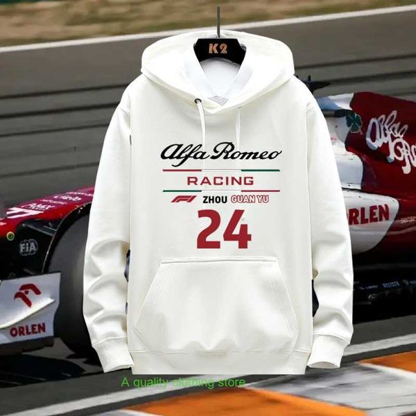 Formel-1-Rennwagen-Chinese Zhou Guanyu Alpha Romeo Teamjacke Herren- und Damen-Plüsch-Hoodie Jl