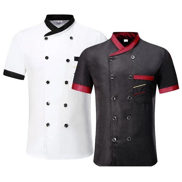 Jaqueta unissex de chef masculina, uniforme de cozinha para restaurante e cozinha, camisa de catering 240117