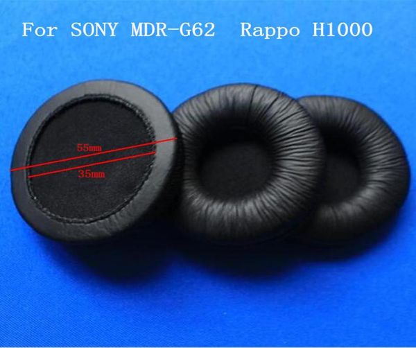 Almofadas para fones de ouvido, 4 pacotes, 2 pares, 55mm, couro sintético, substituição de almofadas para fones de ouvido, capa de esponja 55cm3388455
