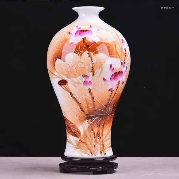 Flaschen Jingdezhen Porzellan Ornamente Handbemalte Pastellvase Vollständige Wohnzimmerdekoration Niederländischer Reim