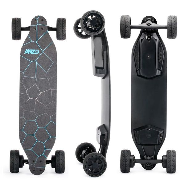 Skateboard elettrico fuoristrada con doppio motore hub 1000 * 2 con velocità massima di 52 miglia all'ora, autonomia di 25 miglia e batteria da 9600 mAh