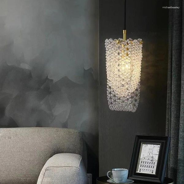 Lâmpadas pendentes Nordic Luminária Lustre Lustre Moderno K9 Luz de Cristal para Sala de Jantar Quarto Bar de Cabeceira Pendurado Lâmpada LED