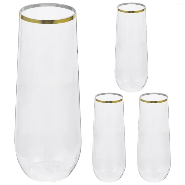 Bicchieri da vino Bicchieri da cocktail in plastica Flute da champagne senza stelo Tostatura trasparente