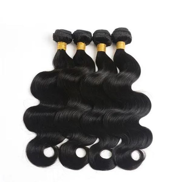 Trame Grado 10a Vendita Calda Dell'onda Del Corpo Fasci di Capelli 830 Pollici 100% Tessuto Dei Capelli di Remy 4 Pz/lotto Colore Naturale Dell'onda Del Corpo capelli Indiani