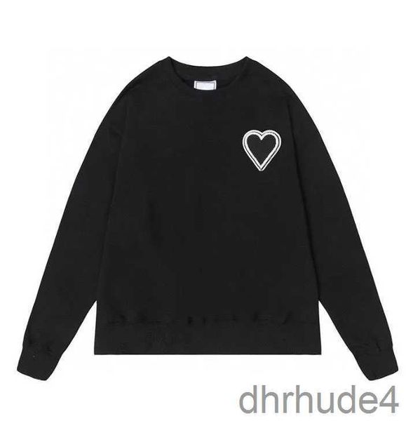 Desigenr Ami Hoodie für Herren und Damen, Sportbekleidung, Oberteile, Blusen, Unisex-Kleidung, Appearl-T-Shirts, langärmlig, Rundhalsausschnitt, ohne Kappe, schlichte Buchstaben, Herzen, dünne Oberbekleidung, Ho XV2Y