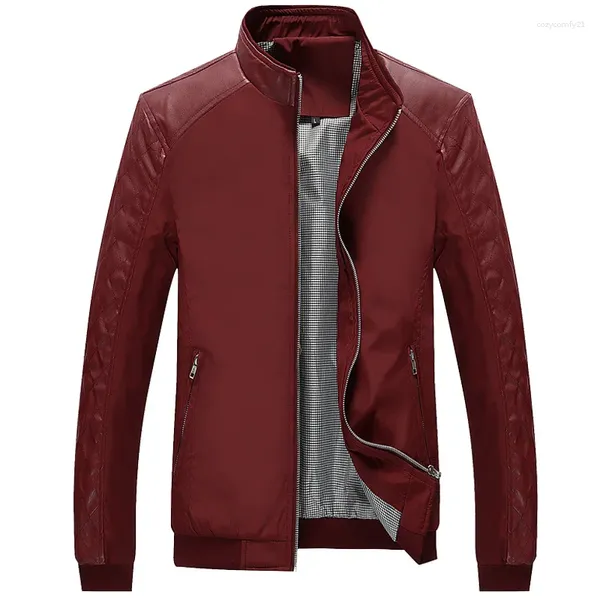 Erkek Ceketler MRMT 2024 Marka Bahar Gençlik Ceket İnce Bölüm PU Deri dikiş Düz Renk Günlük Giysiler