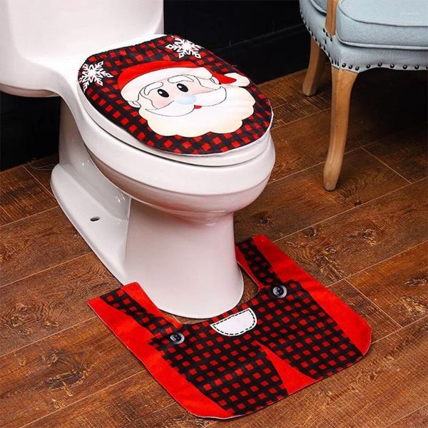 Toilettensitzbezüge, Schneemann-Abdeckungs-Set, wiederverwendbare Weihnachts-Bodenmatte und Festival-Motto-Partygeschenke, Heimdekoration für den Innenbereich