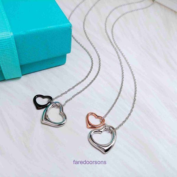 Tifannissm designer colar designer de jóias colares mamas prata esterlina s925 coração para assimétrico colar moda feminina accessorie tem caixa original