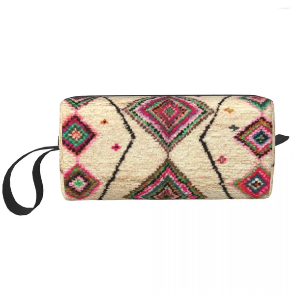 Kosmetiktaschen, marokkanischer Berberteppich, Boho-Stil, Make-up-Tasche, Damen-Reise-Organizer, niedliche antike böhmische geometrische Aufbewahrung, Toilettenartikel