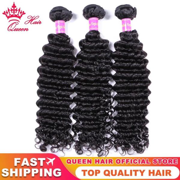 Wefts 100% virgem não processado top pacotes de cabelo brasileiro onda profunda cor natural extensões de cabelo cru 100% cabelo humano tecer transporte rápido