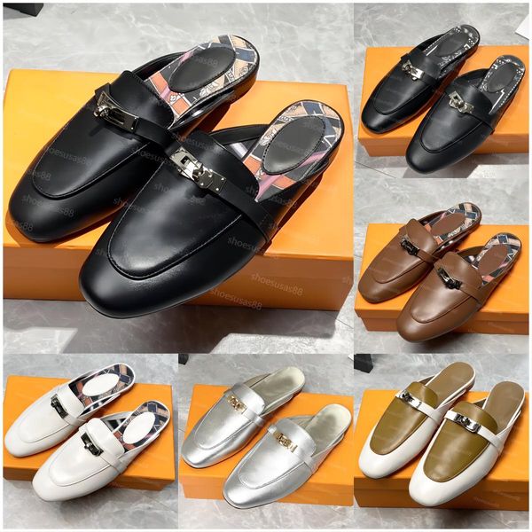 Designer-Halbkleidschuhe für Damen, Oz Mule Loafers, Plattform-Luxusleder, hochwertiger, bequemer Groupie-Loafer-Mules-Schuh