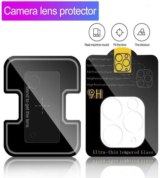 Protezione per obiettivo fotocamera per iPhone 14 13 12 Pro Max Pellicola trasparente curva in vetro temperato per Samsung S22 Ultra A52 A33 5G No Packag5179639