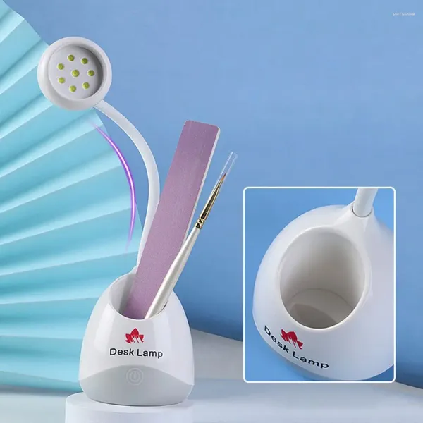Secadores de unhas portátil 360° suporte de caneta dobrável polonês luz UV lâmpada LED secagem rápida armazenamento de unhas