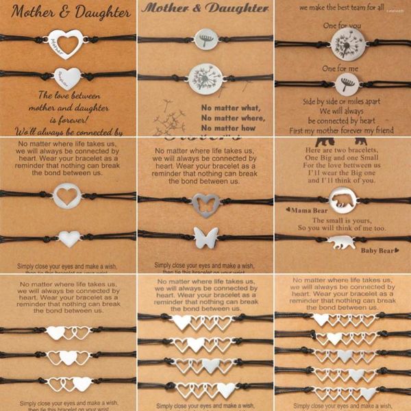 Очарование браслетов чармсмическая нержавеющая сталь дизайн сердца для любителей сестры Firends Forever Регулируемые украшения подарки