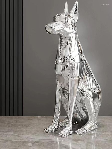 Dekorative Figuren, galvanisierte mechanische Hundestatue, Heimdekoration, Tierskulptur, luxuriöse Wohnzimmerdekoration, Urlaubsgeschenke