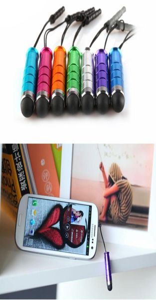 1000pcslot Unviersal Mini Stylus Touch Pen com plugue de poeira para celular2733367