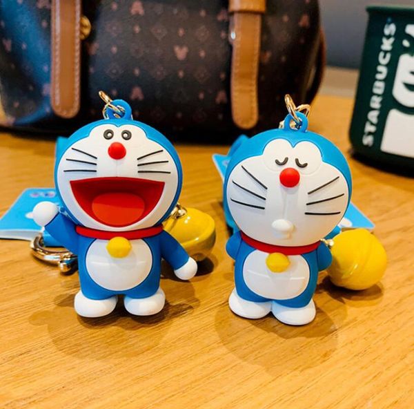 Porte-clés de dessin animé à la mode, boucle de clé pour hommes et femmes, sac fait à la main, Gel de silice, pendentifs Doraemon, accessoires 2 Clas7849976