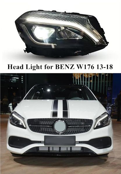 Lampada per auto per Benz W176 LED Daytime Running Head Light 2013-2018 Indicatore di direzione Faro abbagliante Lente