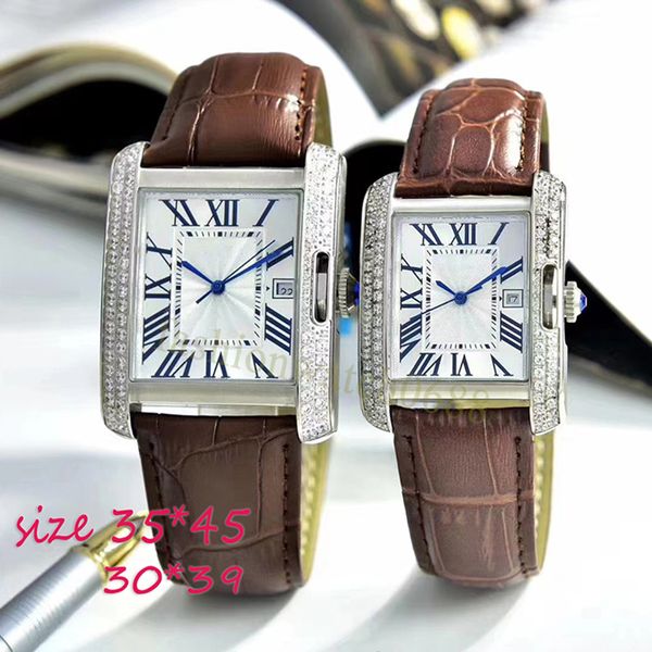 orologi di alta qualità Designer Mens Watch Luxury Machinery Classic Tank Watch Belt Watch Strap Fashion Brand Diamond Watch Coppia Orologio trentasei