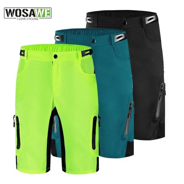 Underpants Wosawe MTB Shorts Cicling sciolto con biancheria da biancheria ciclistica imbottita in gel