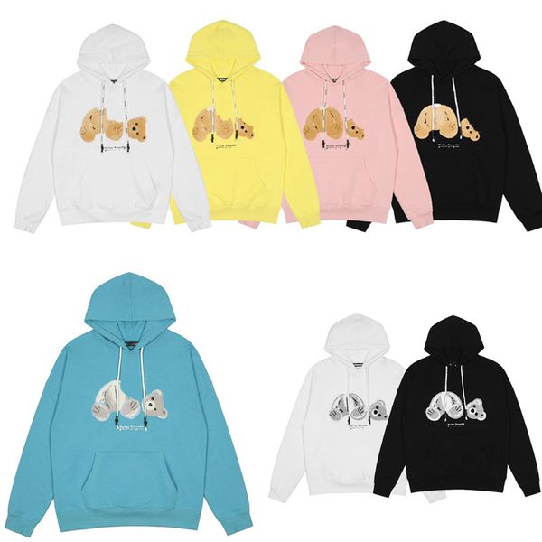 Herren Hoodies Sweatshirts Großhandel Rabatt Palm Guillotine Bär Handtuch bestickt Hoodie Engel Teddy bedruckt Rundhalsausschnitt D8NQ