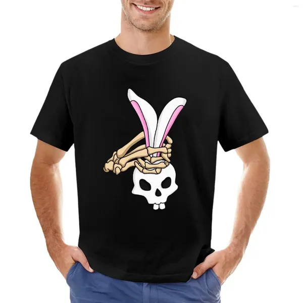 Polos masculinos Cool Easter Skull Engraçado Adulto Caça aos Ovos Jogos de Festa Camiseta