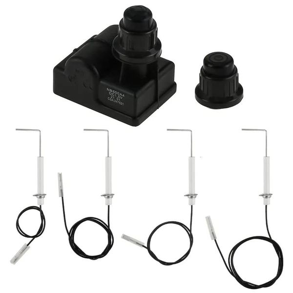 Griglie per barbecue Griglie a gas Generatore di scintille Batteria elettronica AA Accenditore per barbecue con 4 pezzi Accenditori per elettrodi Filo per Blackstone 28