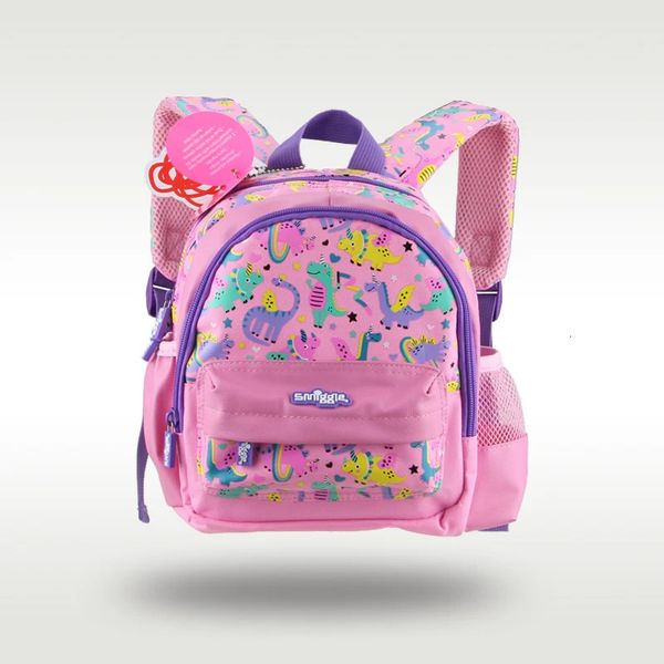 Australia originale di alta qualità Smiggle rosa dinosauro piccolo zainetto ragazza asilo zaino per bambini classe media 11 pollici 240102