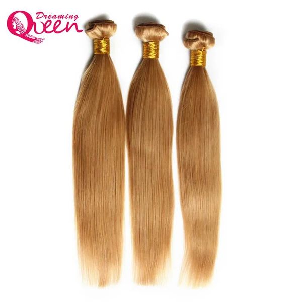 Tece #27 mel loira cor ombre brasileiro pacotes de cabelo reto ombre virgem cabelo humano tece 3 pçs ombre extensão do cabelo humano