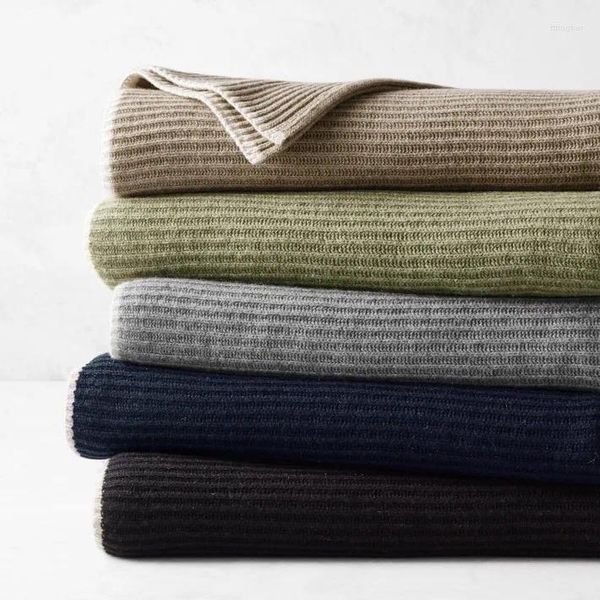 Coperte Coperta in cashmere all'ingrosso di grandi dimensioni Altro tiro in maglia a coste