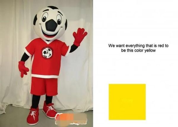 Trajes personalizados traje de mascote de futebol amarelo design personalizado mascote fantasia fantasia de carnaval frete grátis