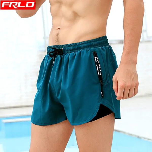 Set Elastische Heren Zwembroek Strand Shorts Badmode Zip Pocket Badpak Sportkleding Korte Broek Sexy Boxer Briefs Board Gay Frlo