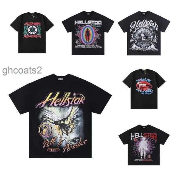 Hellstar Camisa Designer Camisas Curtas Homens Plus Tees Top Quality 100% Hellstar Camiseta Manga Unissex Camisetas Tops High Street Retro Mulheres T-shirt J4ue # W5CW