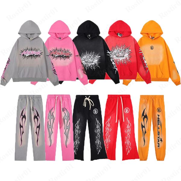 Hellstar Hoodie Men graphic maglietta grafica Lettera pullover per lettere a maniche lunghe con top tascabili da donna con cappuccio per donne di alta qualità