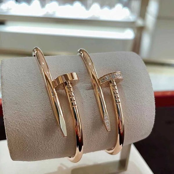 Designer parafuso pulseira pulseira unhas amor moda luxo jóias cuidador original na moda 18k diamante de ouro para mulheres homens pulseiras de prata jóias pulseira ll82