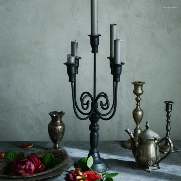 Castiçais de ferro suporte de velas vintage halloween sala de estar casamento nórdico kaarshouder itens decorativos para casa