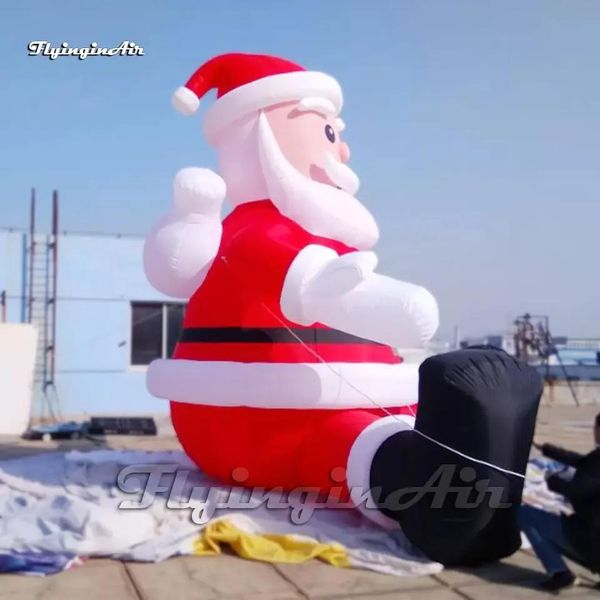 Balanços playhouse ao ar livre inflável papai noel balão 5m altura gigante vermelho explodir pai natal réplica para decoração de natal