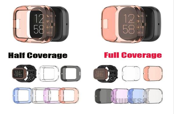 Versa2 ultrafino macio tpu protetor caso capa clara escudo protetor para fitbit versa 2 banda relógio inteligente protetor de tela3556741