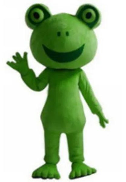 Costumi Professionali Casco personalizzato Principe ranocchio Costume mascotte cartone animato rana verde personaggio frutta Abiti Festival di Halloween Party Fancy Dr