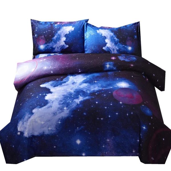 Sets 3D-Galaxie-Bettbezug-Set, Einzel-, Doppel-, Twin-/Queen-Size-Bettwäsche-Sets, Universum-Weltraum-Themen-Bettwäsche, T200108