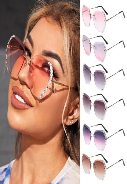 Moda Güneş Gözlüğü Çerçeveleri UV400 Kadın Okyanus Su Kesme Kesilmiş Lens Noktası Matkap Çay Gradyan Gözlükleri Kadın8093723