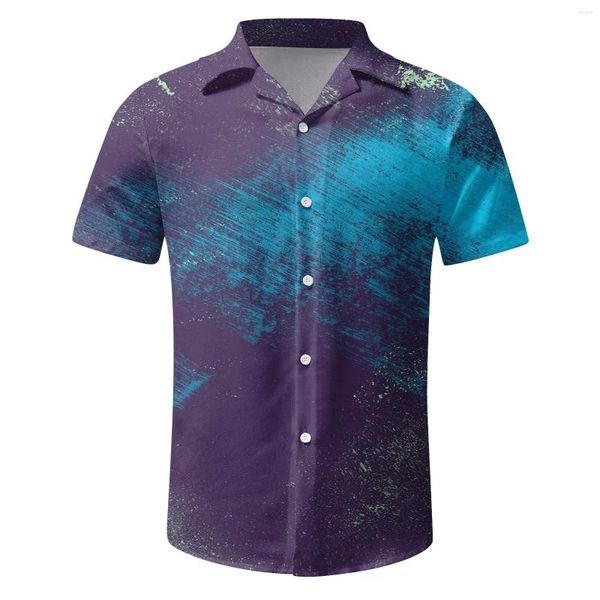 Männer Casual Hemden Elegant für Männer 2024 Sommer Designer Hawaiian Shirt Spaß Bunte Kurzarm Button Up Blusas Camisas De hombre