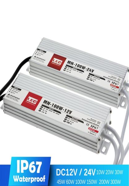 Driver de LED DC12V 24V IP67 Transformadores de iluminação à prova d'água para luz externa 12V fonte de alimentação 10W 20W 30W 45W 60W 100W 200W 300W3876866