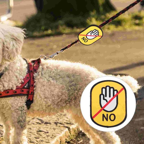 Coleiras de cachorro não toque significado logotipo social etiqueta de identificação trela adesivos pegajosos avisar decalques lembrete para filhote de cachorro de estimação