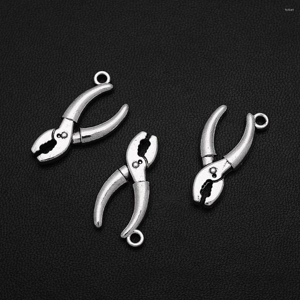 Charms 10 teile/los 14x25mm Antike Silber Überzogene Zangen Haus Werkzeuge Anhänger Für DIY Schlüsselbund Schmuck Machen Liefert zubehör